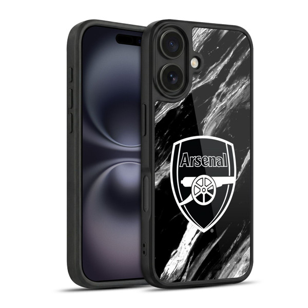 Arsenal FC Crest Patterns Marble Gel Armour Case For Apple iPhone 16