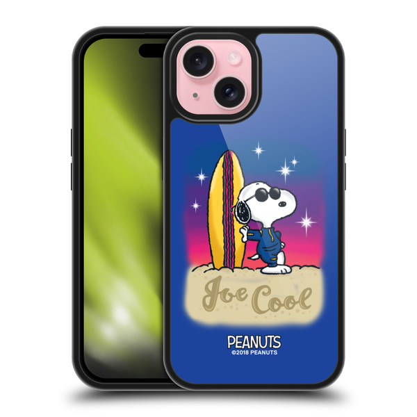Peanuts Snoopy Boardwalk Airbrush Joe Cool Surf Gel Armour Case For Apple iPhone 15