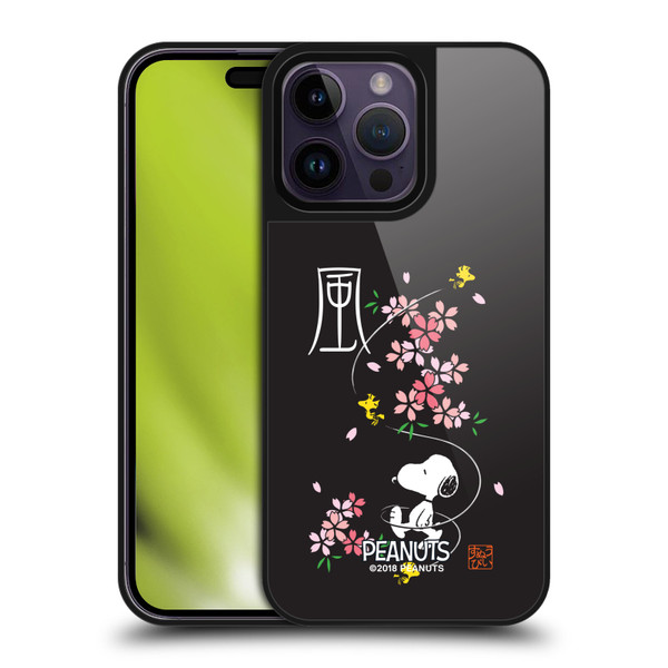 Peanuts Oriental Snoopy Cherry Blossoms Gel Armour Case For Apple iPhone 14 Pro Max