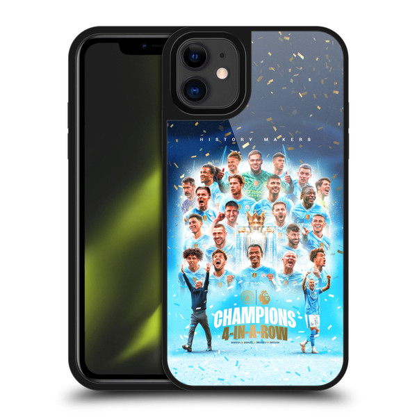 Manchester City Man City FC 2024 Premier League Champions Team Poster Gel Armour Case For Apple iPhone 11