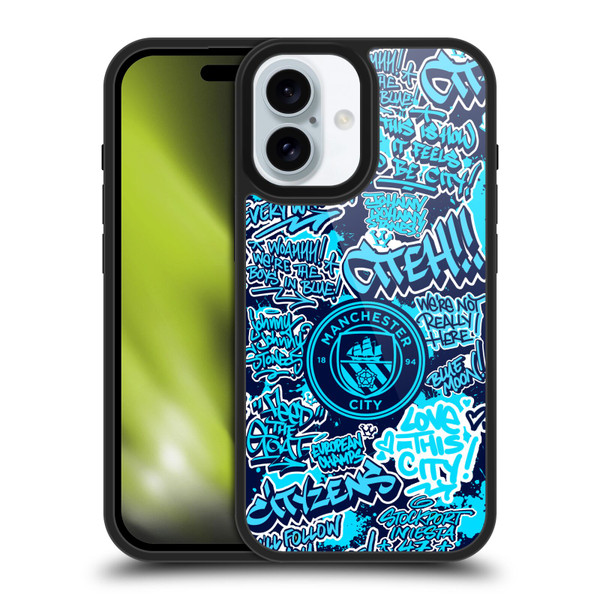 Manchester City Man City FC Graffiti Tags by Murwalls Patterns Gel Armour Case For Apple iPhone 16