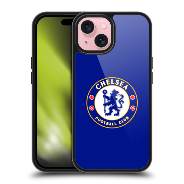Chelsea Football Club Crest Plain Blue Gel Armour Case For Apple iPhone 15