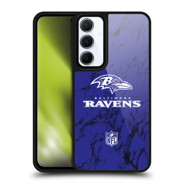 NFL Baltimore Ravens Graphics Coloured Marble Gel Armour Case For Samsung Galaxy A55 5G