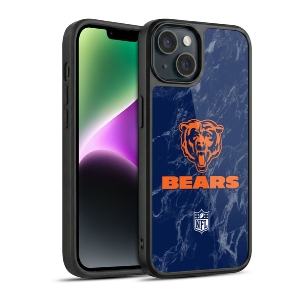 NFL Chicago Bears Graphics Coloured Marble Gel Armour Case For Apple iPhone 14