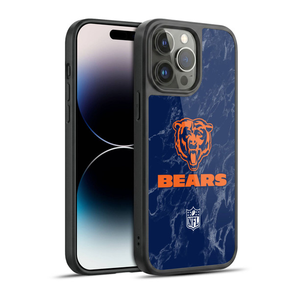 NFL Chicago Bears Graphics Coloured Marble Gel Armour Case For Apple iPhone 14 Pro Max