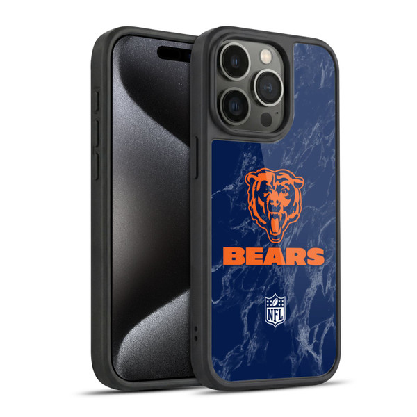 NFL Chicago Bears Graphics Coloured Marble Gel Armour Case For Apple iPhone 15 Pro