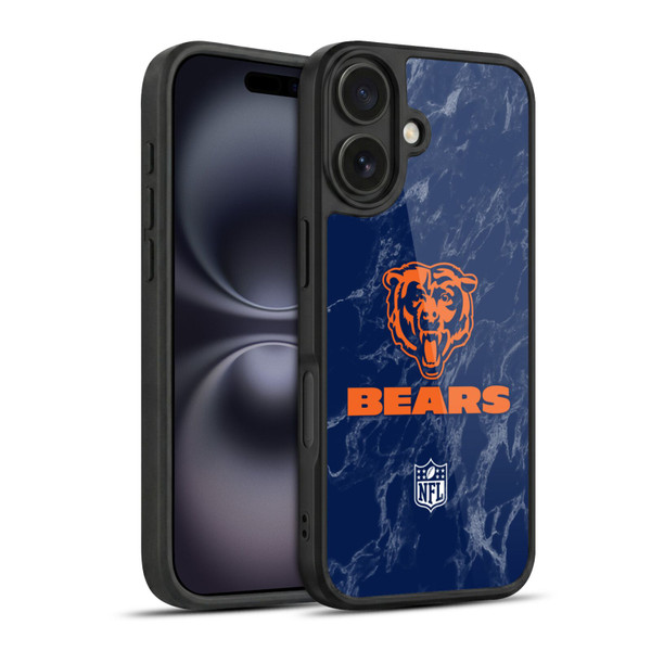 NFL Chicago Bears Graphics Coloured Marble Gel Armour Case For Apple iPhone 16