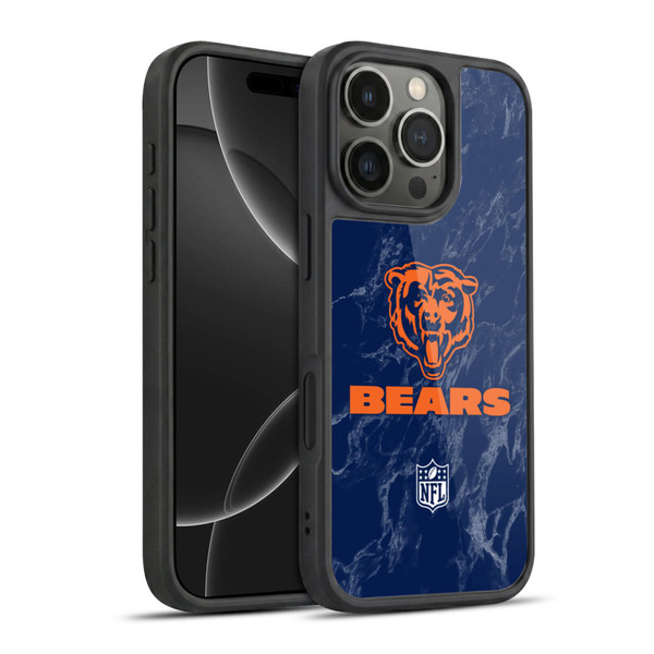 NFL Chicago Bears Graphics Coloured Marble Gel Armour Case For Apple iPhone 16 Pro