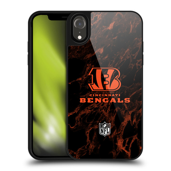NFL Cincinnati Bengals Graphics Coloured Marble Gel Armour Case For Apple iPhone XR