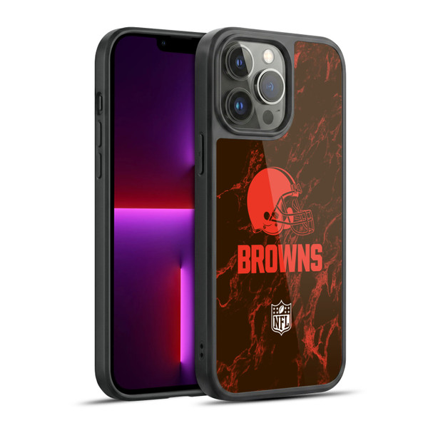 NFL Cleveland Browns Graphics Coloured Marble Gel Armour Case For Apple iPhone 13 Pro Max