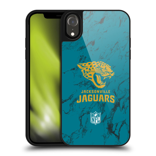 NFL Jacksonville Jaguars Graphics Coloured Marble Gel Armour Case For Apple iPhone XR