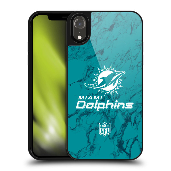 NFL Miami Dolphins Graphics Coloured Marble Gel Armour Case For Apple iPhone XR