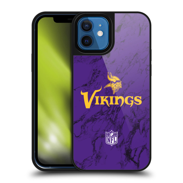 NFL Minnesota Vikings Graphics Coloured Marble Gel Armour Case For Apple iPhone 12 / iPhone 12 Pro