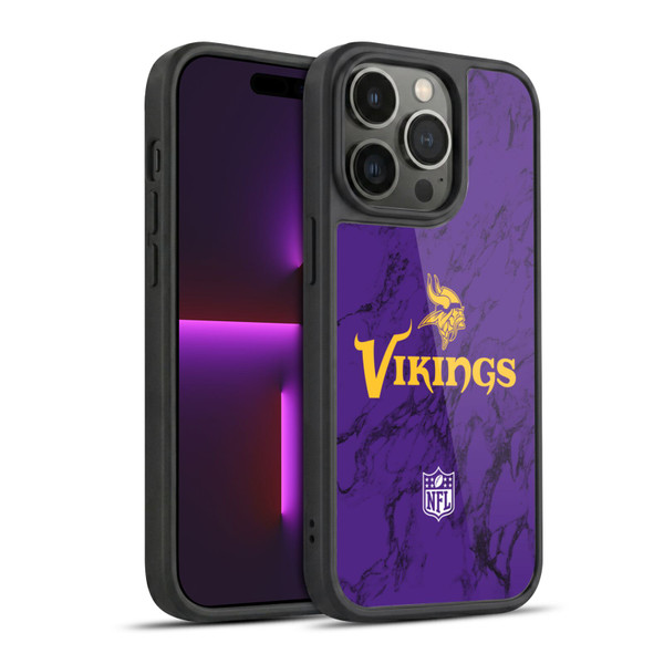 NFL Minnesota Vikings Graphics Coloured Marble Gel Armour Case For Apple iPhone 14 Pro