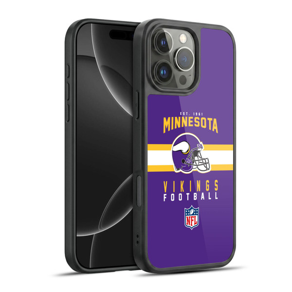 NFL Minnesota Vikings Graphics Helmet Typography Gel Armour Case For Apple iPhone 16 Pro Max