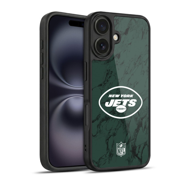 NFL New York Jets Graphics Coloured Marble Gel Armour Case For Apple iPhone 16