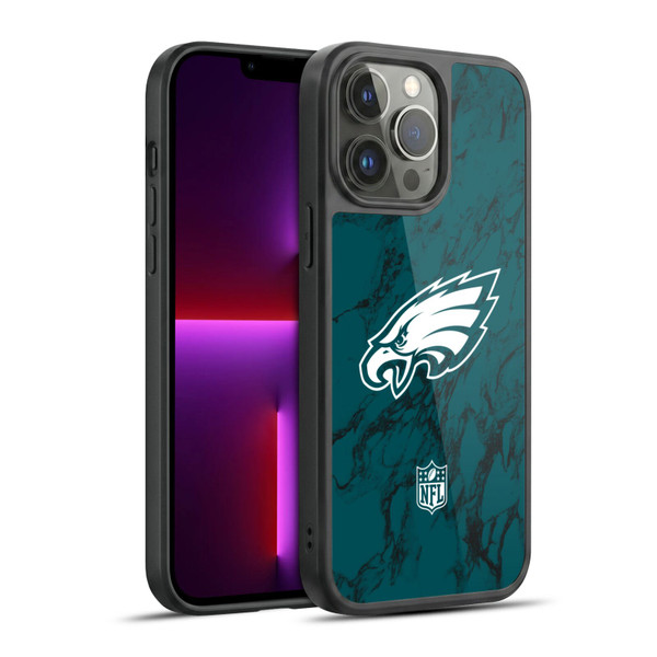 NFL Philadelphia Eagles Graphics Coloured Marble Gel Armour Case For Apple iPhone 13 Pro Max
