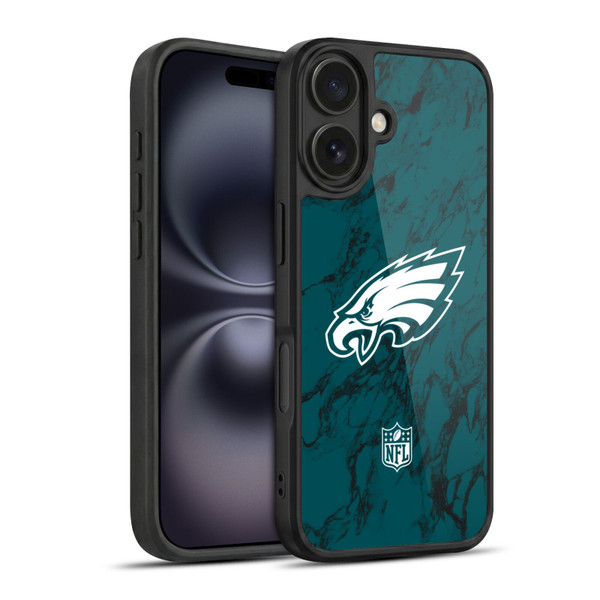 NFL Philadelphia Eagles Graphics Coloured Marble Gel Armour Case For Apple iPhone 16