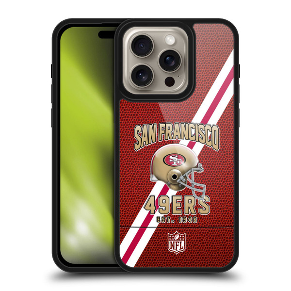 NFL San Francisco 49ers Logo Art Football Stripes Gel Armour Case For Apple iPhone 16 Pro