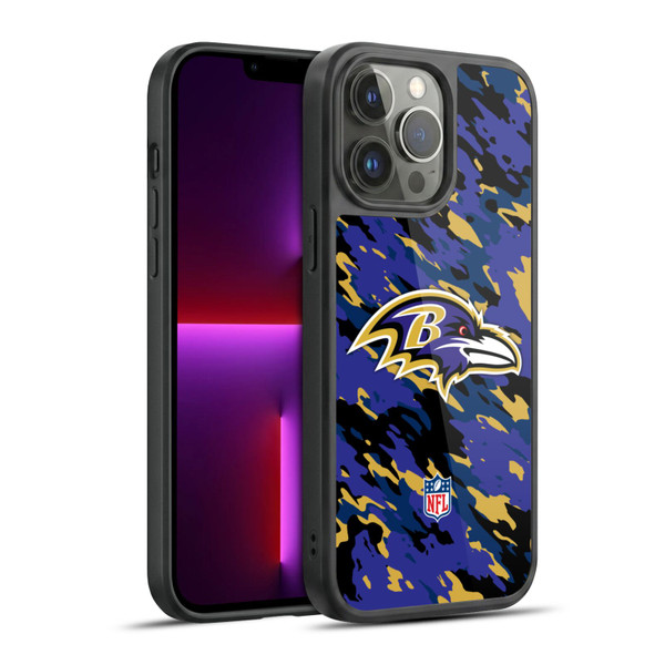 NFL Baltimore Ravens Logo Camou Gel Armour Case For Apple iPhone 13 Pro Max
