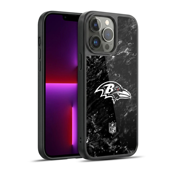 NFL Baltimore Ravens Artwork Marble Gel Armour Case For Apple iPhone 13 Pro Max
