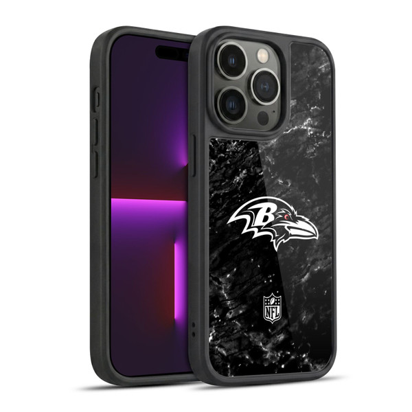 NFL Baltimore Ravens Artwork Marble Gel Armour Case For Apple iPhone 14 Pro