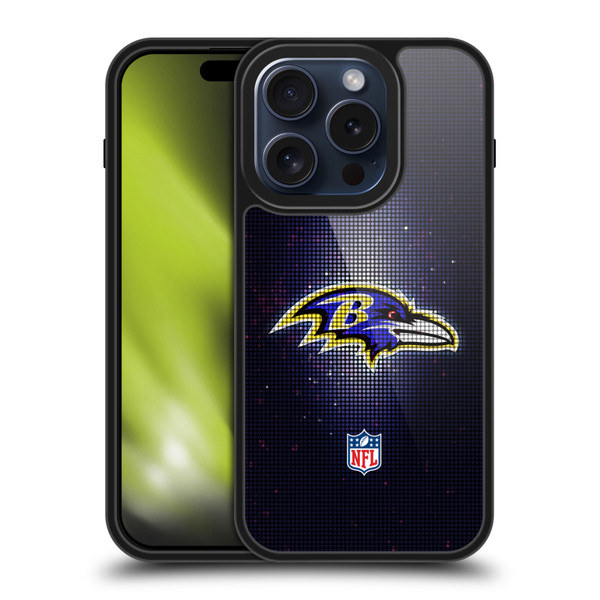 NFL Baltimore Ravens Artwork LED Gel Armour Case For Apple iPhone 15 Pro