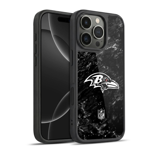 NFL Baltimore Ravens Artwork Marble Gel Armour Case For Apple iPhone 16 Pro
