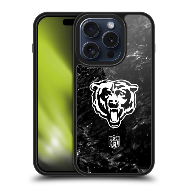 NFL Chicago Bears Artwork Marble Gel Armour Case For Apple iPhone 15 Pro