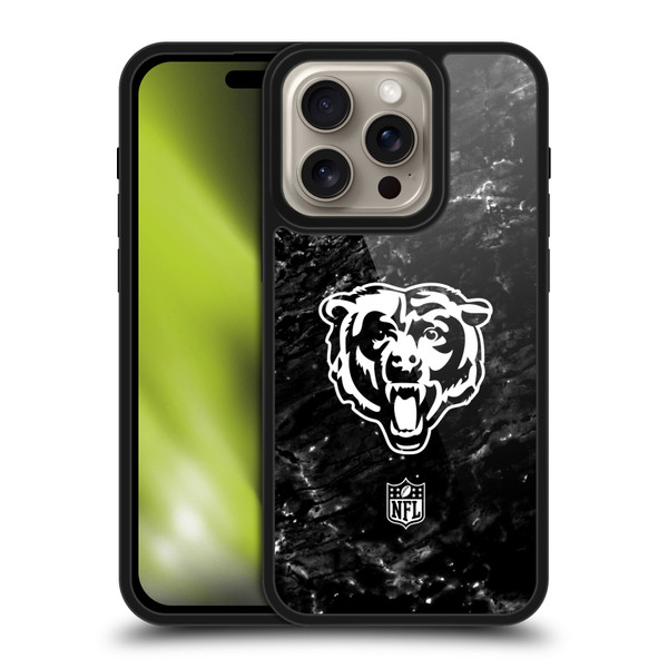 NFL Chicago Bears Artwork Marble Gel Armour Case For Apple iPhone 16 Pro