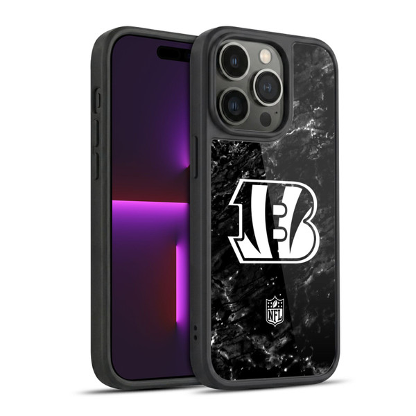 NFL Cincinnati Bengals Artwork Marble Gel Armour Case For Apple iPhone 14 Pro