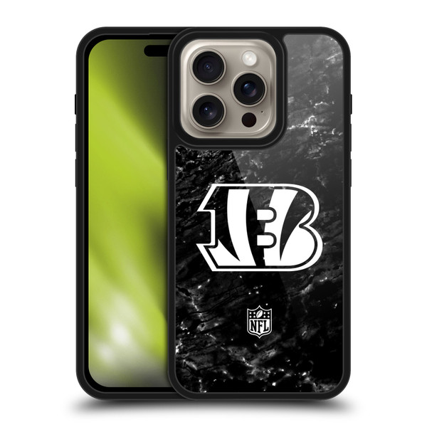 NFL Cincinnati Bengals Artwork Marble Gel Armour Case For Apple iPhone 16 Pro