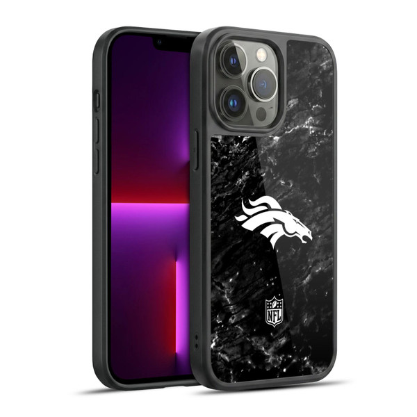 NFL Denver Broncos Artwork Marble Gel Armour Case For Apple iPhone 13 Pro Max