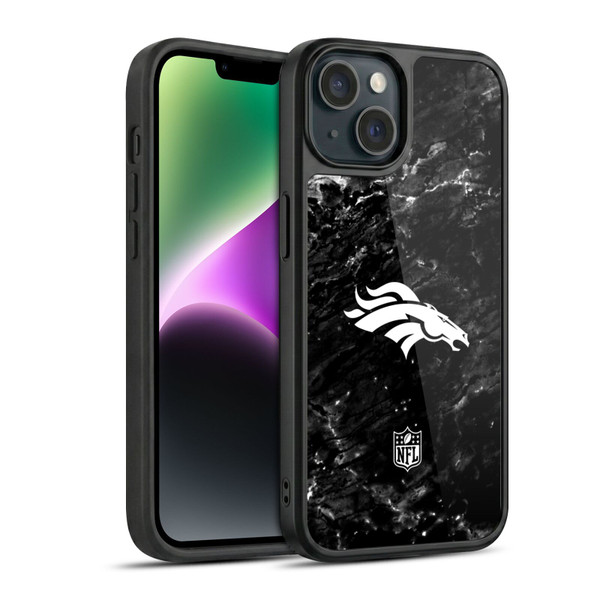NFL Denver Broncos Artwork Marble Gel Armour Case For Apple iPhone 14