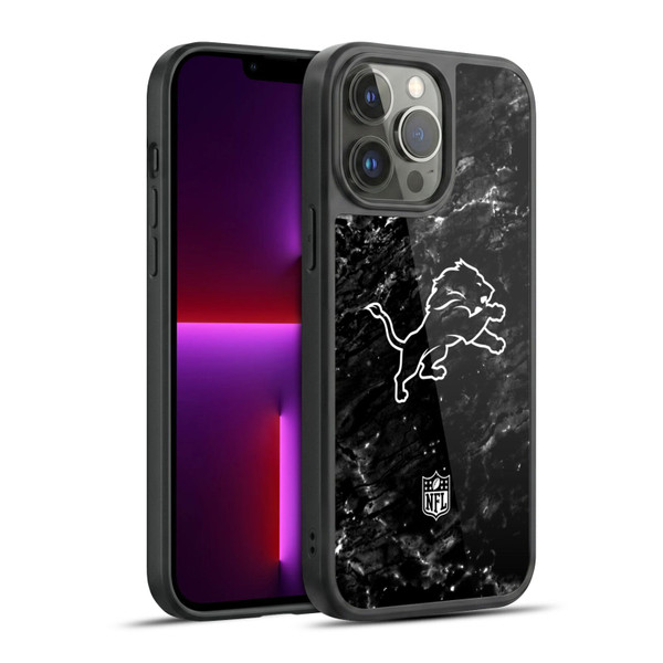 NFL Detroit Lions Artwork Marble Gel Armour Case For Apple iPhone 13 Pro Max
