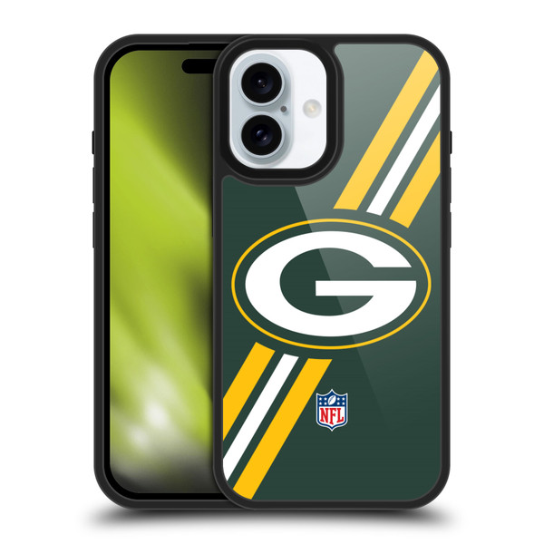 NFL Green Bay Packers Logo Stripes Gel Armour Case For Apple iPhone 16 NFL Green Bay Packers Logo Stripes Gel Armour Case For Apple iPhone 16