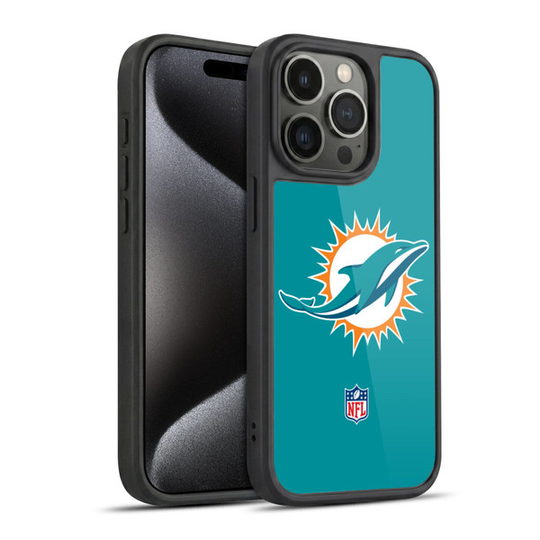 NFL Miami Dolphins Logo Plain Gel Armour Case For Apple iPhone 15 Pro