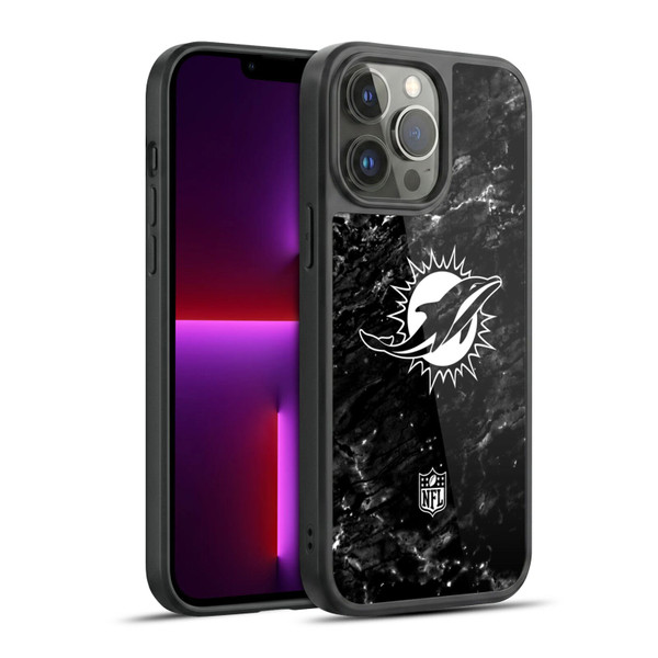 NFL Miami Dolphins Artwork Marble Gel Armour Case For Apple iPhone 13 Pro Max
