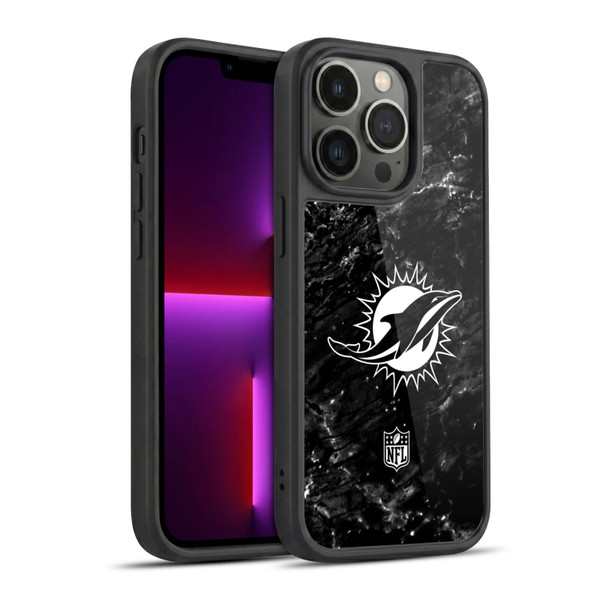NFL Miami Dolphins Artwork Marble Gel Armour Case For Apple iPhone 13 Pro