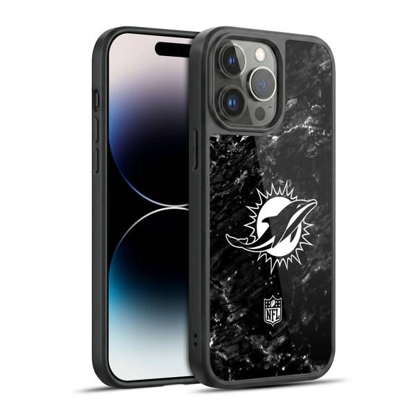 NFL Miami Dolphins Artwork Marble Gel Armour Case For Apple iPhone 14 Pro Max