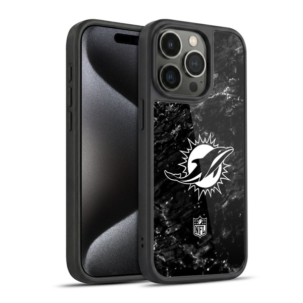 NFL Miami Dolphins Artwork Marble Gel Armour Case For Apple iPhone 15 Pro