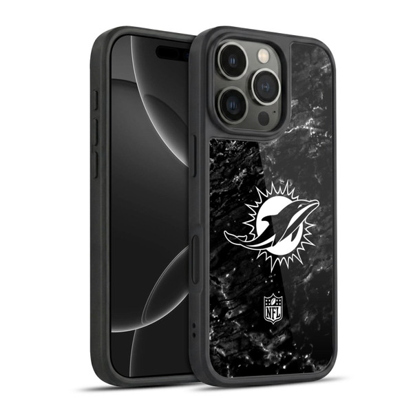 NFL Miami Dolphins Artwork Marble Gel Armour Case For Apple iPhone 16 Pro