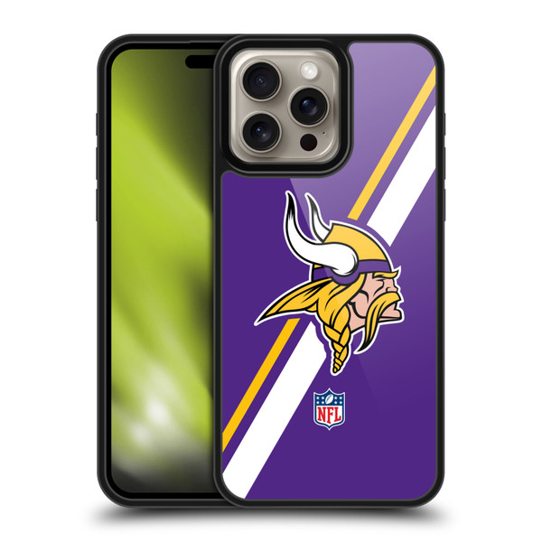 NFL Minnesota Vikings Logo Stripes Gel Armour Case For Apple iPhone 16 Pro Max