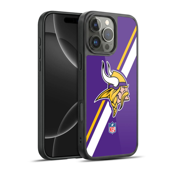 NFL Minnesota Vikings Logo Stripes Gel Armour Case For Apple iPhone 16 Pro Max
