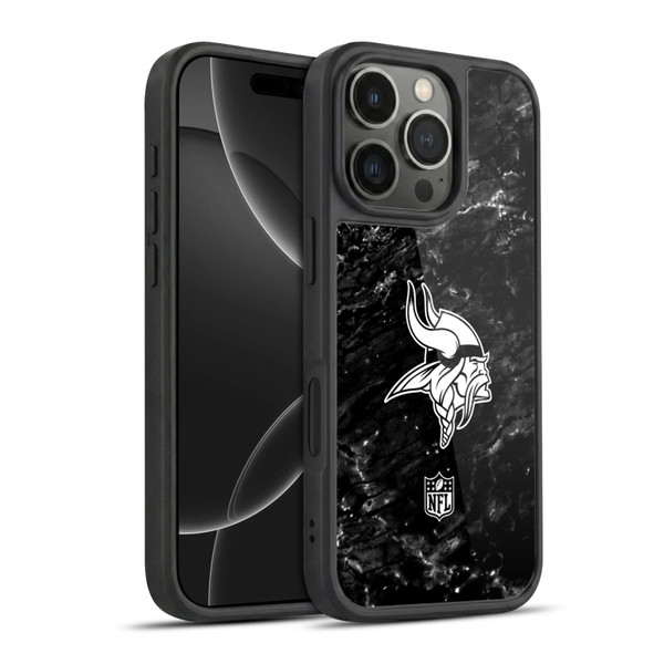 NFL Minnesota Vikings Artwork Marble Gel Armour Case For Apple iPhone 16 Pro