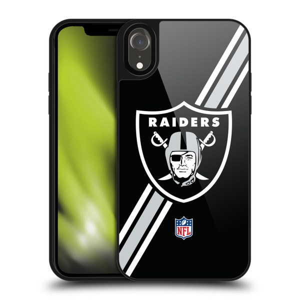 NFL Las Vegas Raiders Logo Stripes Gel Armour Case For Apple iPhone XR