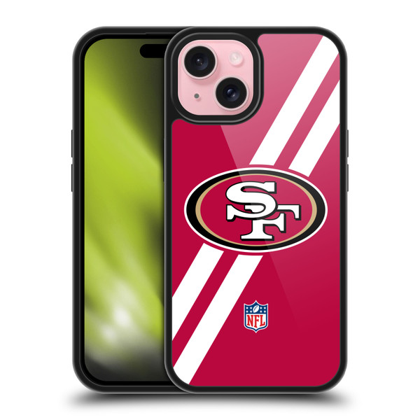 NFL San Francisco 49Ers Logo Stripes Gel Armour Case For Apple iPhone 15