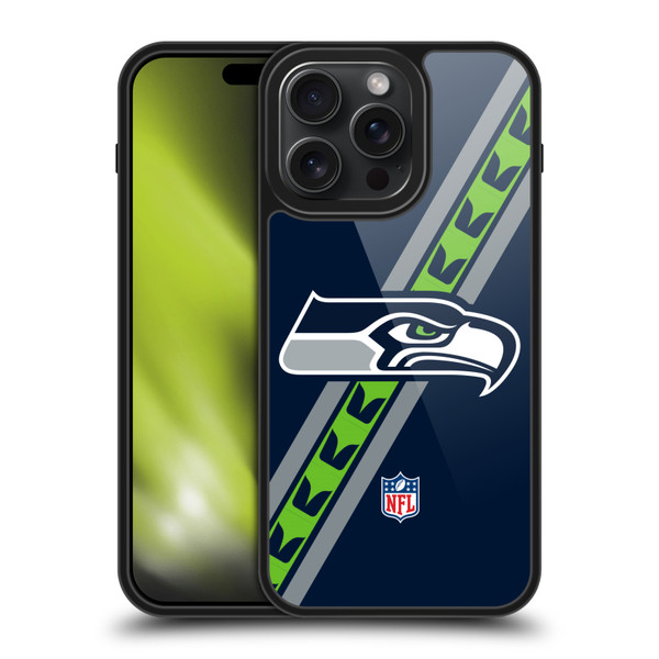 NFL Seattle Seahawks Logo Stripes Gel Armour Case For Apple iPhone 15 Pro Max NFL Seattle Seahawks Logo Stripes Gel Armour Case For Apple iPhone 15 Pro Max
