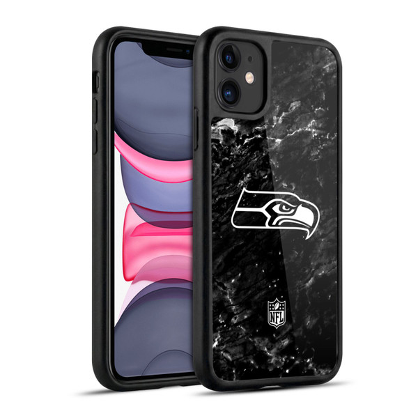 NFL Seattle Seahawks Artwork Marble Gel Armour Case For Apple iPhone 11
