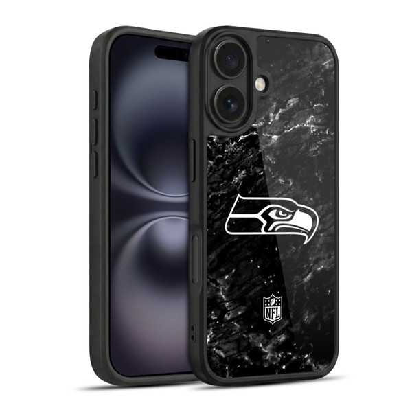 NFL Seattle Seahawks Artwork Marble Gel Armour Case For Apple iPhone 16